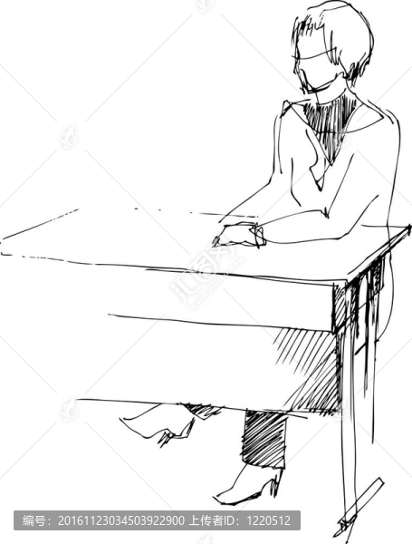 女孩后的一個學校課桌