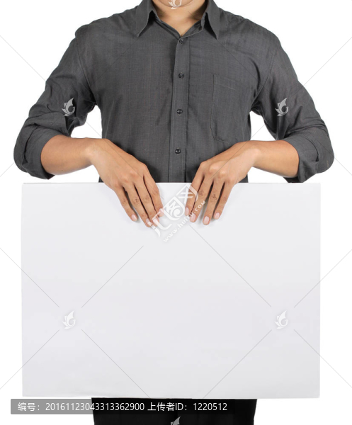 持有廣告空白白板的人