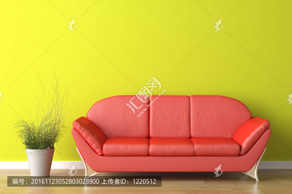 室內(nèi)裝飾設(shè)計(jì)紅色沙發(fā)
