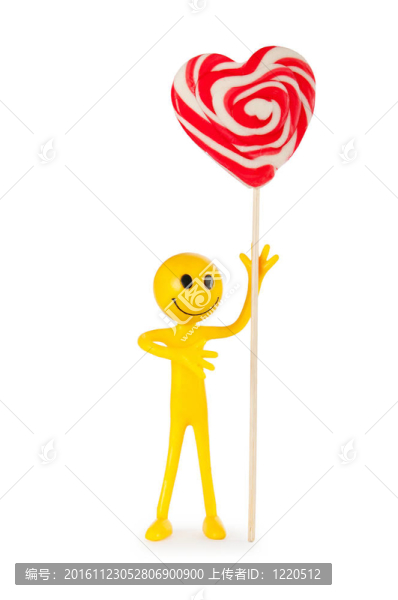 拿著五顏六色的棒棒糖，孤立在白色的笑臉