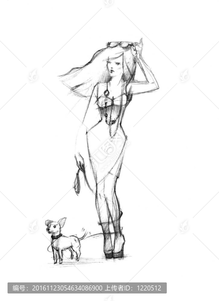 女孩金發(fā)是黑色的狗