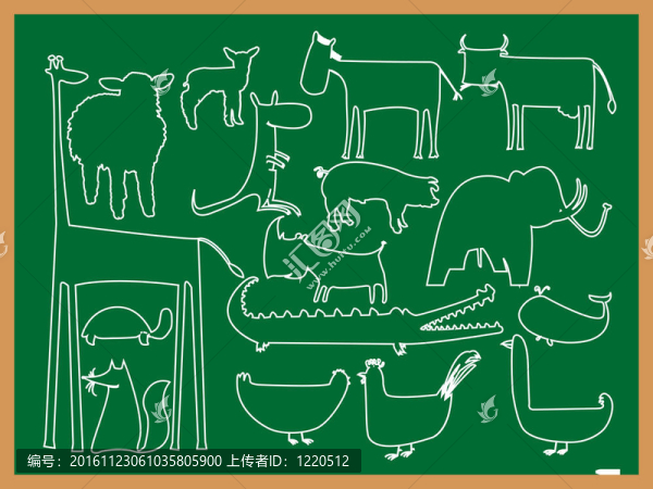 學校里的動物畫
