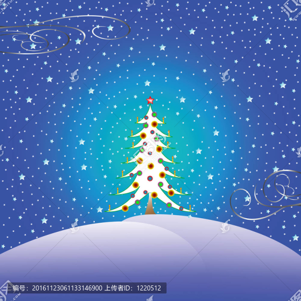 星星雪和圣誕樹