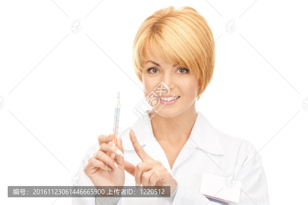 帶溫度計(jì)的迷人女醫(yī)生