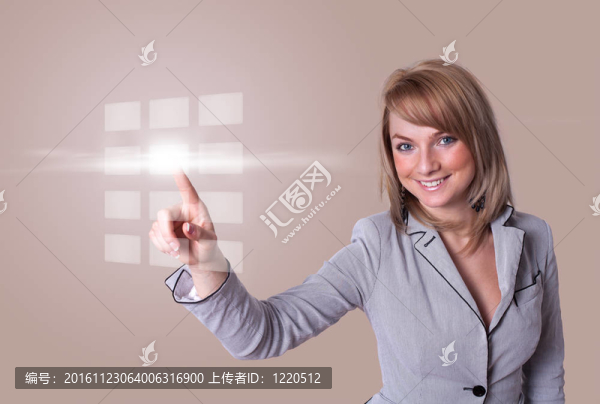 婦女按數(shù)字按鈕