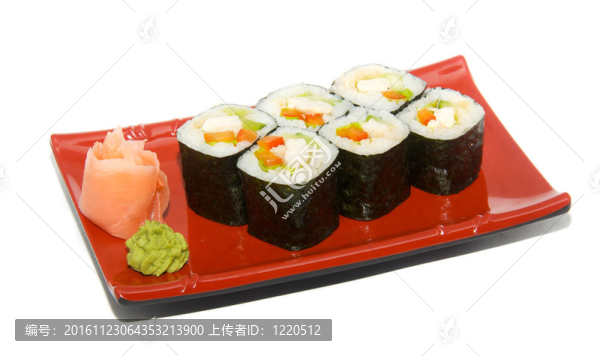 美味的壽司孤立在白色背景