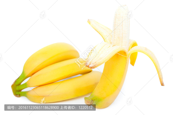 白色背景上的香蕉