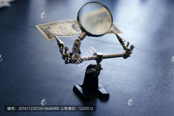 放大鏡中的美元