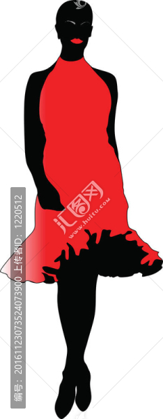 穿著紅色衣服的時(shí)尚女人
