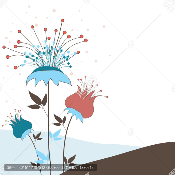 花卉背景。插畫