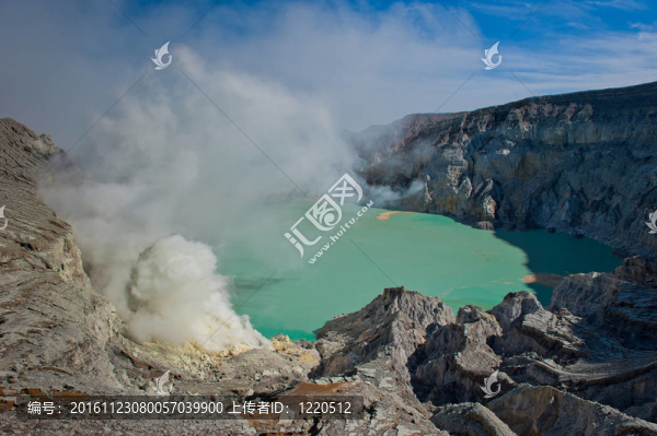 Kawah,Ijen火山；java；印度尼西亞