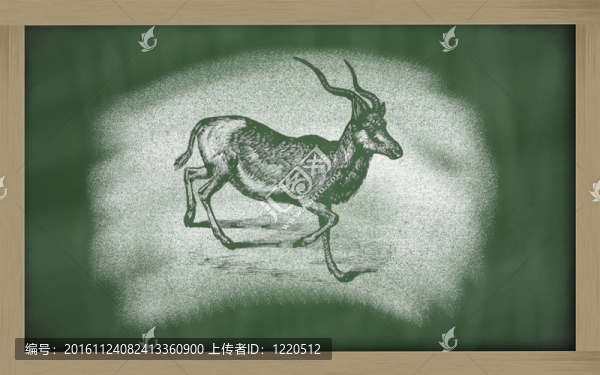 Addax在黑板草圖（旋角羚）