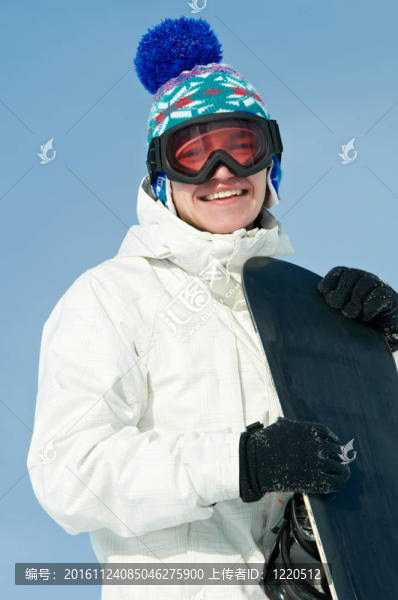与滑雪板运动员快乐