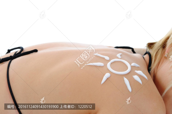 太陽(yáng)形防曬霜的女人