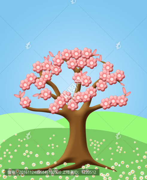 抽象樹(shù)與春天的櫻花