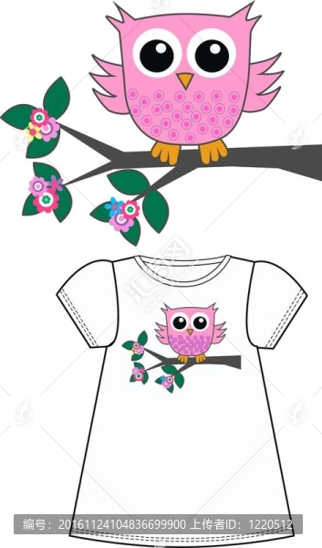 兒童服裝的貓頭鷹圖案