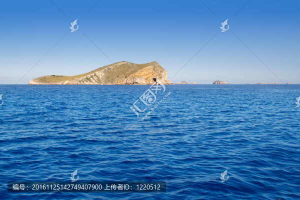 伊比薩西班牙島從船上觀