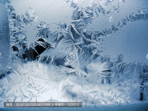 冬季窗上的雪紋