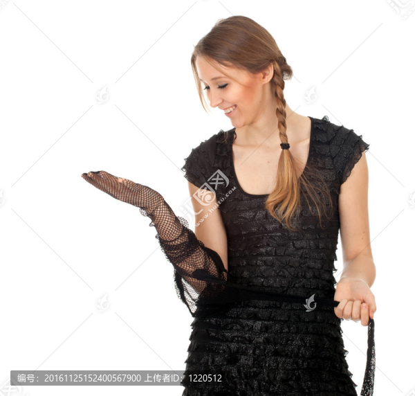 年輕漂亮的女人以白色背景的緊身衣
