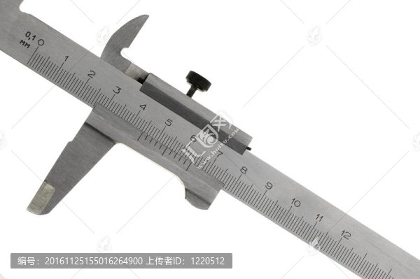卡尺。白色隔離