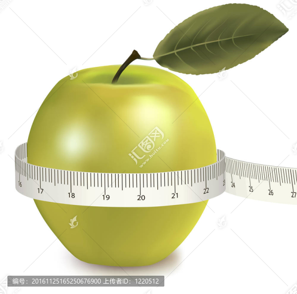 綠蘋果測量了米。