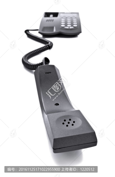 黑電話孤立與白色空間的文本