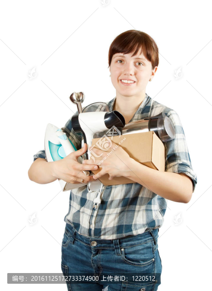 家用電器笨重的婦女