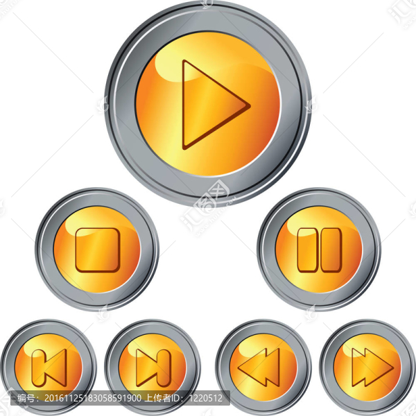向量組的黃金和銀按鈕