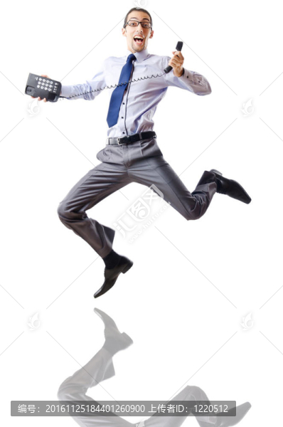 跳上白色的商人