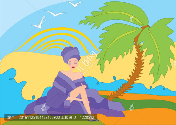 靠近棕櫚樹(shù)的女孩