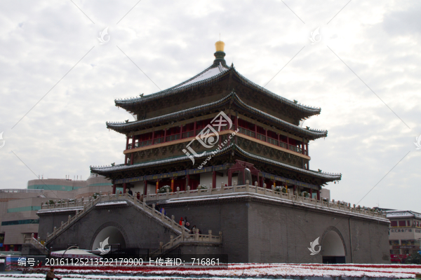 西安鐘樓雪景