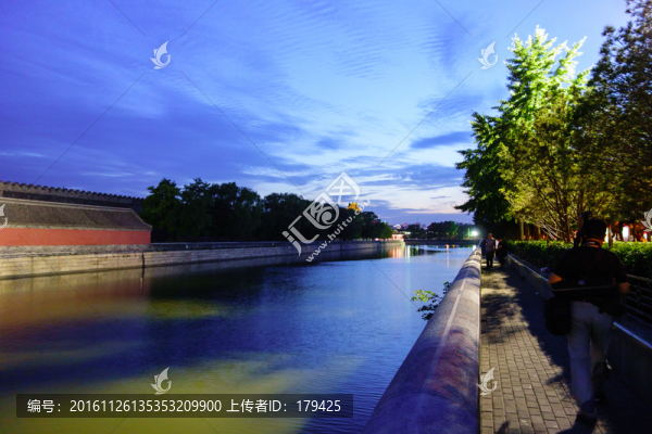 故宮筒子河紫禁城護(hù)城河夜景