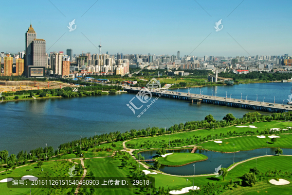 濱水景觀,沈城景色,富民橋