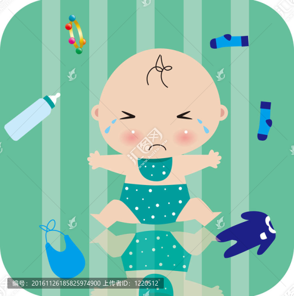 小男孩的插圖；嬰兒CLO