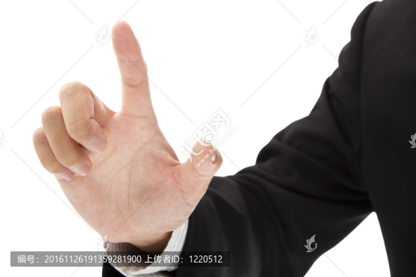 商人的手試圖觸摸