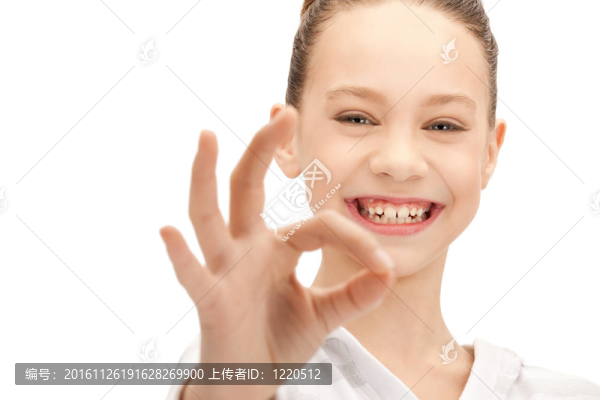 可愛(ài)的少女顯示確定的跡象