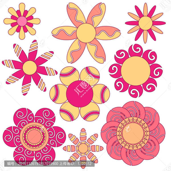 粉紅和橙色的花飾品