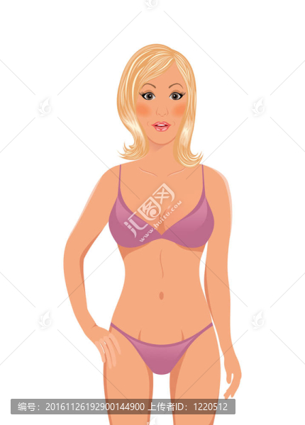美麗的女孩在比基尼分離