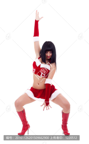 女孩作為Santa舞蹈
