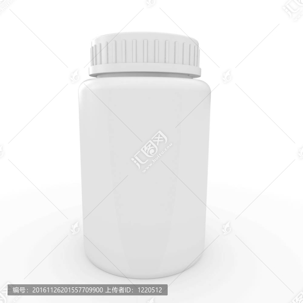 藥丸或膠囊用三維白色塑料醫(yī)用容器