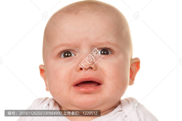 一個哭泣的臉；悲傷的嬰兒