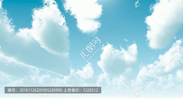 藍(lán)色的天空和白色的蓬松的云