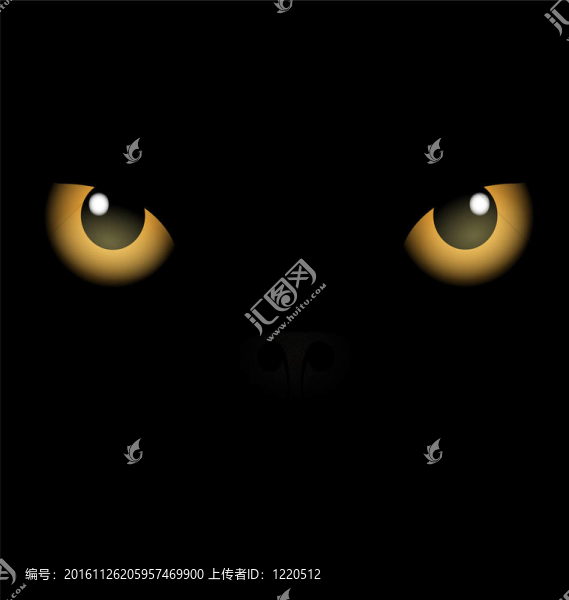 黑色背景黃色眼睛