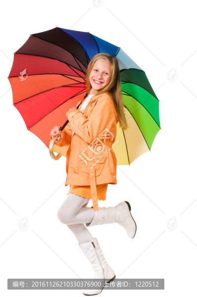 女孩用雨傘