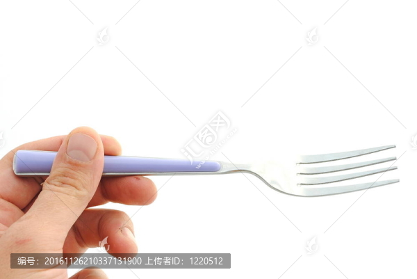 男士手持白色背景的紫羅蘭叉