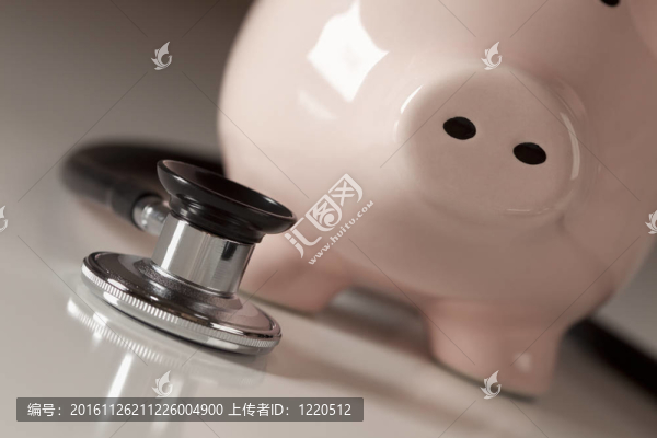 小豬和聽診器與選擇性聚焦