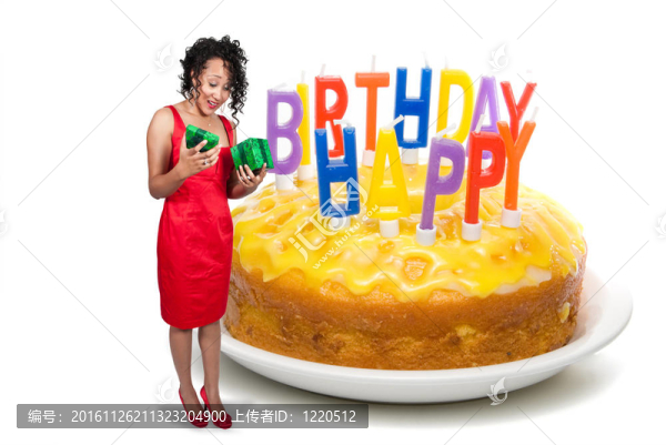 黑色的女人開了一個(gè)生日禮物