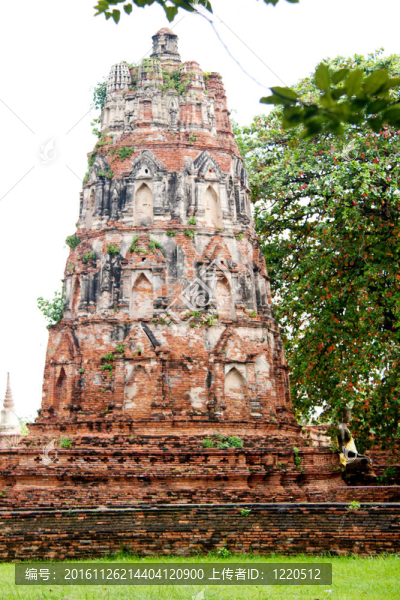 在Wat,chaiwattanaram寺塔；Ayutthaya；泰國(guó)