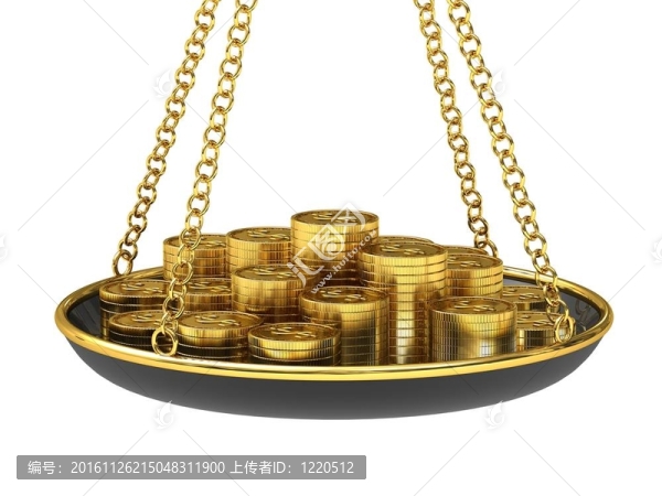 天平上的金幣。