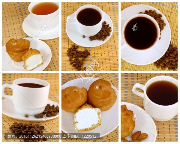 茶與咖啡；拼貼